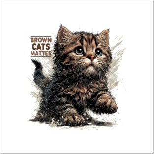 Purrfect Brown Tabby Cat Posters and Art